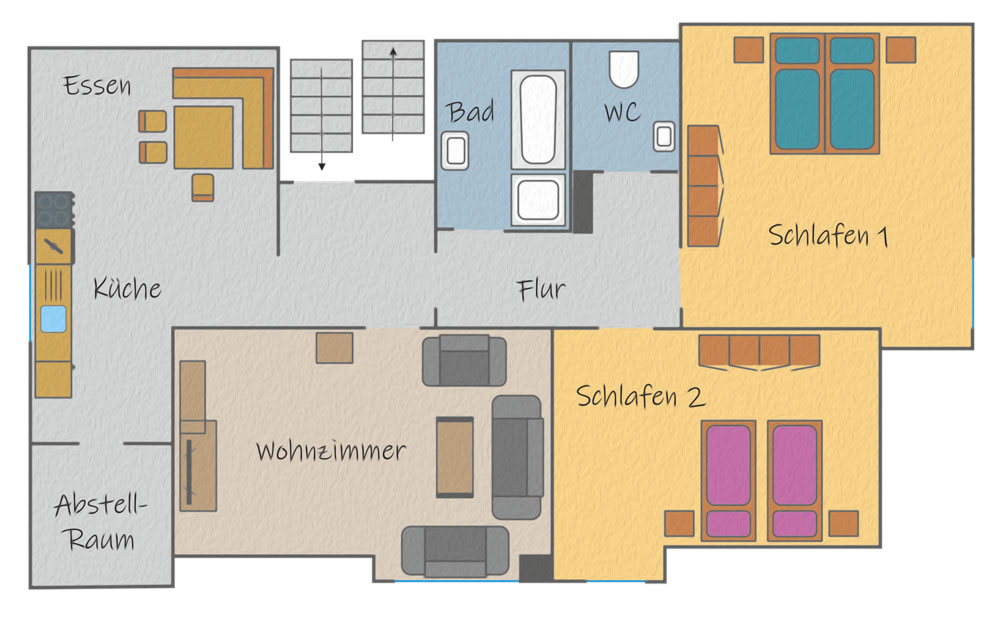 Grundriss Ferienwohnung Wehlenberg